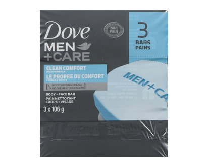 Dove Mens Care Bar Clean Comfort 106Gr 3 Pk - 01621