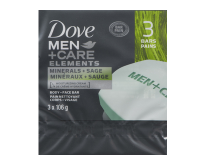 Dove Mens Care Bar Minerals+Sage 106Gr 3 Pk - 01622