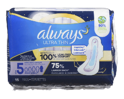 Always Ultra Overnight Pad Xtr Heavy Sz 5 15 Pk - 03350
