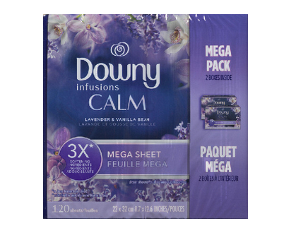 Downy Calm Sheets Infusions Lav & Van Bean 120 Pk - 09280
