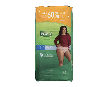 Depend Maximum Absorbency Women Lrg 28 Pk - 12537