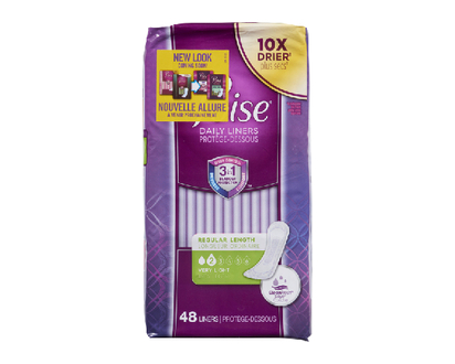 Poise Pantiliners Very Light 48 Pk - 13333