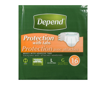 Depend Fitted Briefs Max Protection L Xl 16 Pk - 19317