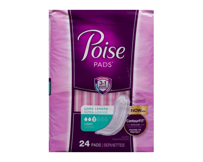Poise Ultra Thin Long Pads Light Absorb 24 Pk - 19906