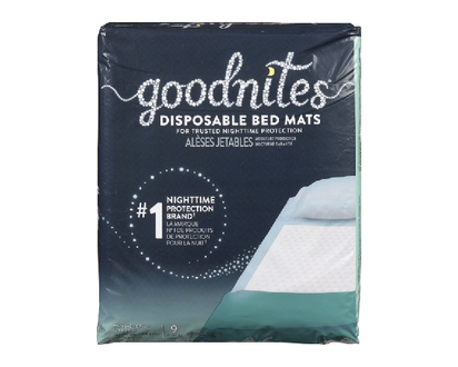 Goodnites Disposable Bed Mats Jumbo 9 Pk - 32519