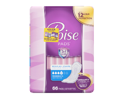 Poise Moderate Pads 66 Pk - 33558