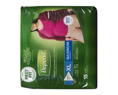 Depend Maximum Absorbency Women Xl 15 Pk - 38532
