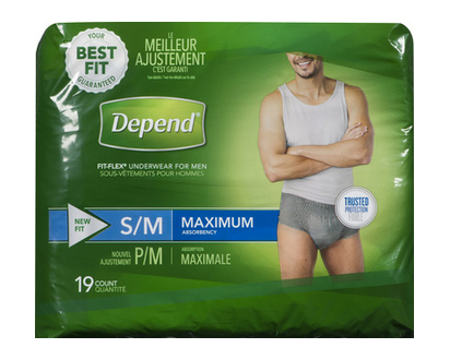 Depend Maximum Absorbency Men S M 19 Pk - 38533