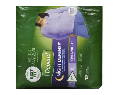 Depend Overnight Underwear Women Xl 12 Pk - 45591