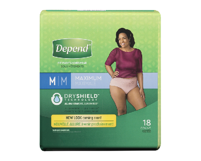 Depend Women Underwear Maximum Absorb Med 18 Pk - 47932