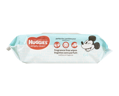 Huggies Simply Clean Ff Wipes Soft Pack 64 Pk - 48750