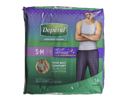 Depend Night Defense Sm Md For Men 16 Pk - 51124