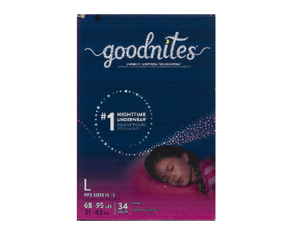 Goodnites Giga Girl L 34 Pk - 53361