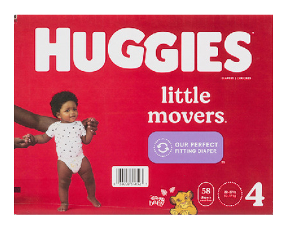 Huggies Little Movers Giga Diapers S4 58 Pk - 54652