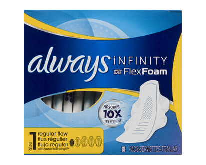 Always Infinity Pads Unscented W Wings 18 Pk - 11713