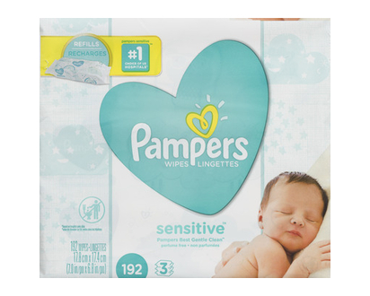 Pampers Wipes Sensitive 3X Refill 192 Pk - 19508