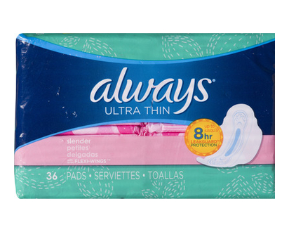 Always Ultra Thin Pads Slender W Wings 36 Pk - 30660
