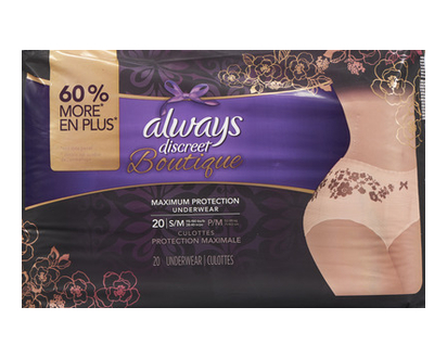 Always Discreet Underwear Boutique S M 20 Pk - 72808
