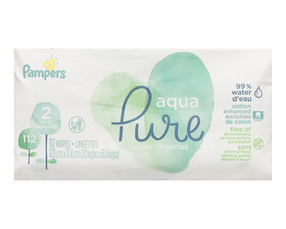 Pampers Aqua Wipes 2X Fitment 112 Pk - 75415