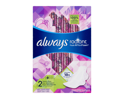 Always Radiant Infinity Pads Super Size 2 36 Pk - 76566