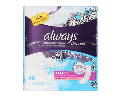 Always Discreet Pad Maximum Long 48 Pk - 88727