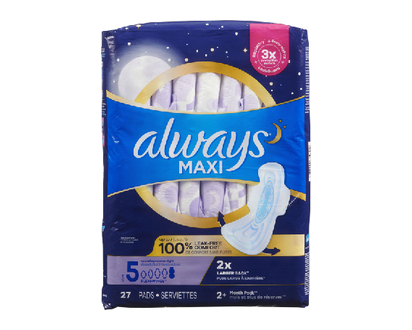 Always Maxi Over Night Extra Heavy Flow 27 Ct - 88930