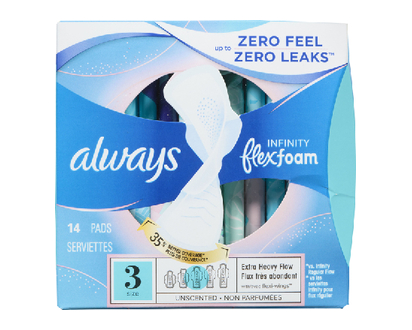 Always Infinity Extra Long Super W Wings 14 Pk - 89909