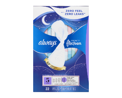 Always Infinity Pads Night Extra Heavy 22 Pk - 90813