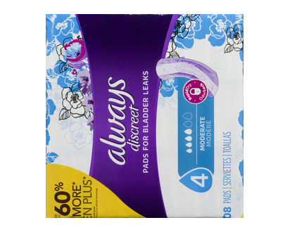 Always Discreet Pad Moderate 108 Pk - 93334