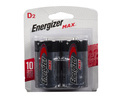 Energizer Max Battery D2 2 Pk - 01139