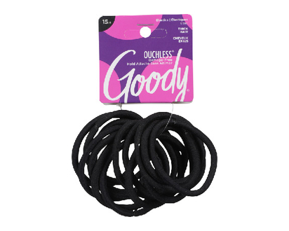 Goody Ouchless Ult Thick Blk 15Pc Elastic 1 Un - 17387