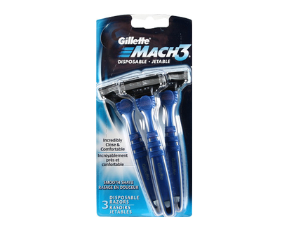 Gillette Mach3 Disp Razors Smooth Skin 3 Pk - 04472