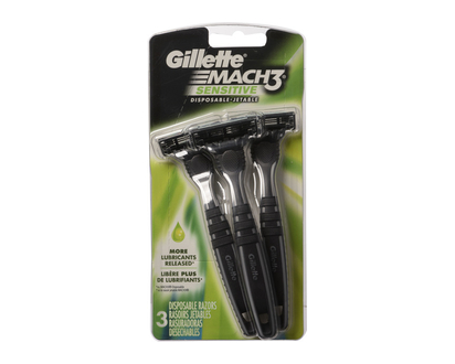 Gillette Mach3 Disp Razors Sensitive Ski 3 Pk - 04474