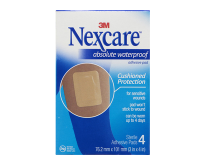 3M Nexcare Absolute Waterproof Adhesiive Pads 4 Pk - 19962