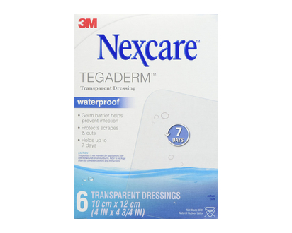 3M Nexcare Tegaderm H20 Proof Trnsprnt Lrg 6 Pk - 22214