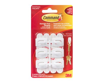 3M Command Mini Hooks #17006C 1 Un - 76395