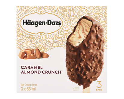 Haagen Dazs Caramel Almond Crunch Bar 3 Pk - 12841