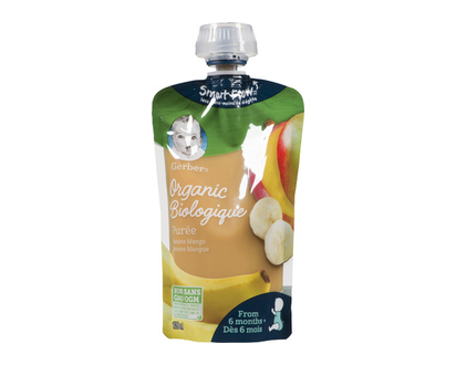 Gerber Organic Puree Banana Mango 128 Ml - 37352
