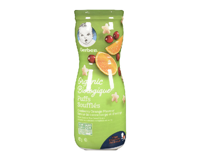 Gerber Organic Puffs Cranberry Orange 42 Gr - 38528