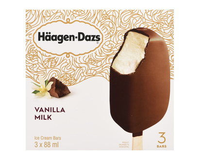 Haagen Dazs Vanilla&Milk Choc Bars 3 Pk - 68187