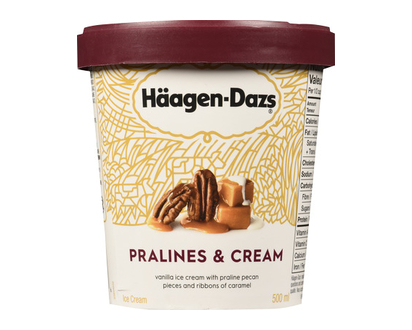 Haagen Dazs Extras Pralines&Cream 500 Ml - 97154