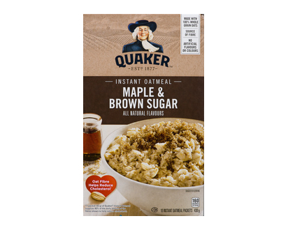 Quaker Instant Oatmeal Maple Brown Sugar 344 Gr - 11302