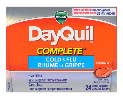 Vicks Dayquil Complete +B3:b48liquicap 24 Pk - 08164