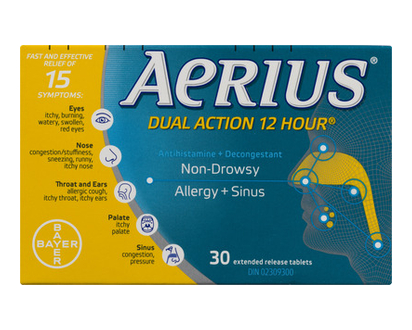 Aerius Dual Action Tablets 30 Pk - 33230