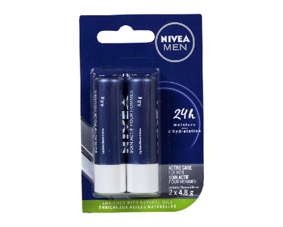 Nivea Active Care For Men Lip Balm 2 Pk - 01397