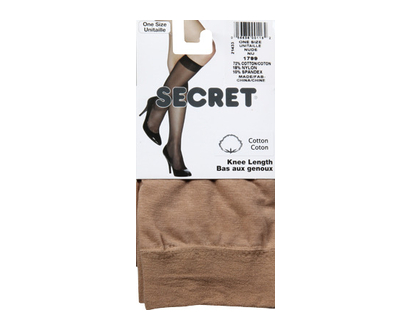 Secret Knee L 1799R Opaque Cotton Nude 1 Pr - 00116