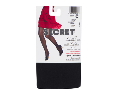 Secret 2697R Light Tight Control Top Blk C 1 Pr - 02162