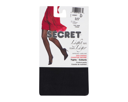 Secret 2697R Light Tight Control Top Blk D 1 Pr - 02163
