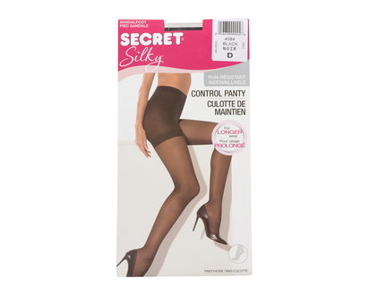 Secret Silky Run Resist Pantyhose Blk D 1 Pr - 09045