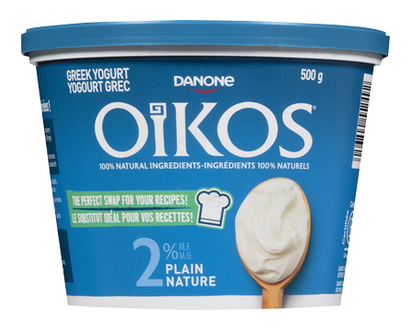 Danone Oikos Greek Yogurt Plain 12X500g 12 Pk - 55249